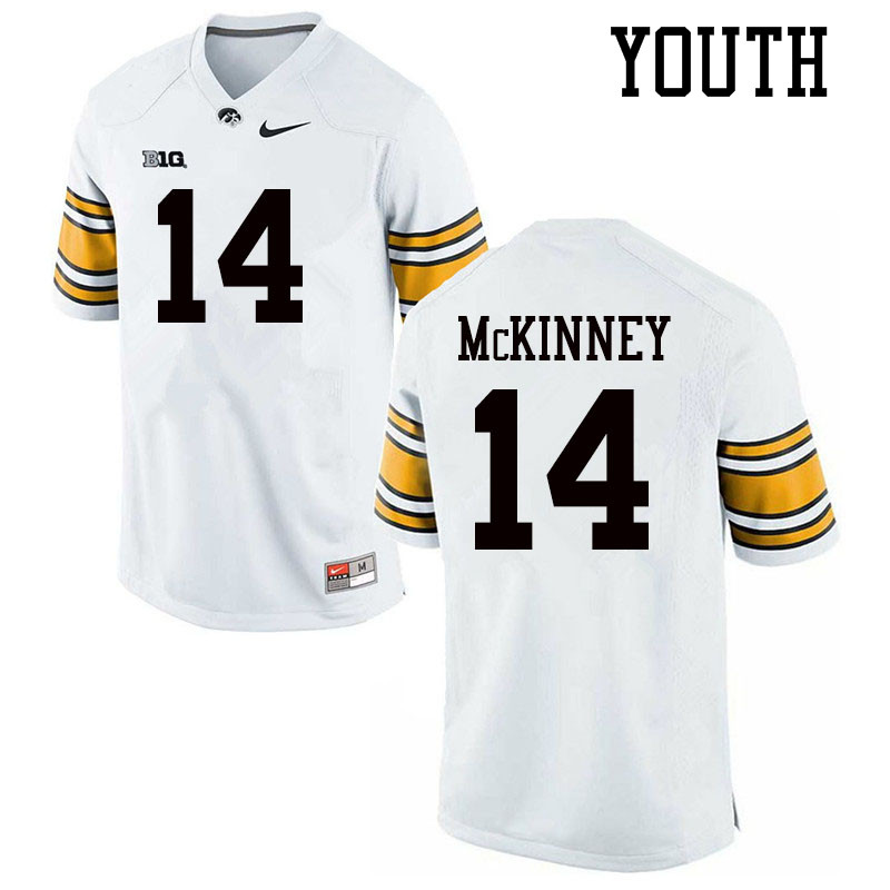 Youth #14 Daraun McKinney Iowa Hawkeyes College Football Jerseys Sale-White